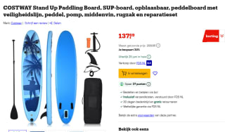 COSTWAY Stand Up Paddling Board, voor €137,69 bij Bol