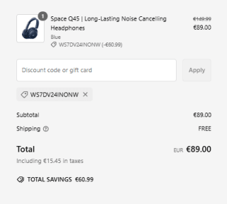 Soundcore by Anker Space Q45 Cascos Inalámbricos Cancelación Ruido Activa Adaptativas por 89€