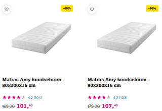40% korting op heel veel matrassen bij Leen Bakker