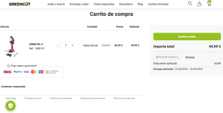 Greencut Mini motosierra de batería GSM210L-2 por 44,99€