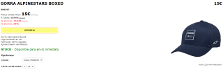 Gorra Alpinestars Boxed. por 15€