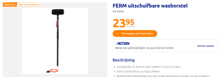 FERM uitschuifbare wasborstel 4,6 meter voor €23,95 bij Action