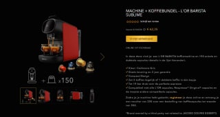 L'OR BARISTA koffiemachine en 150 koffie capsules voor €62,35 bij L'OR Espresso