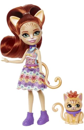 Enchantimals Taria y Cuddler Muñeca con mascota gato por 6,96€.