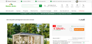 Abri de jardin pentagonal Liwa Avec Annexe à 4129€