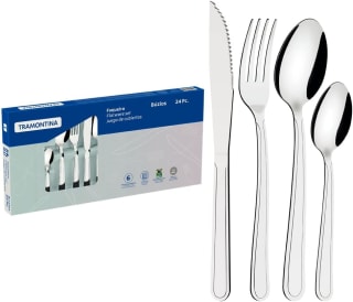 Faqueiro da Tramontina, modelo Buzios em Inox com 24 peças - R$ 60,90