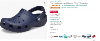 Kids crocs voor €14 met Amazon Prime
