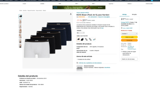 Pack 5 unidades Bóxer BOSS Hombre por 31,68€