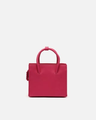 Bolso Tote pequeño con asa bandolera extraible color rosa por 9€.