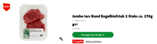 Ierse kogelbiefstuk 1+1 gratis bij Jumbo