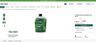 Botella 4 litros de lavaparabrisas antimosquitos Feu Vert por 2,95€