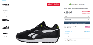 Reebok Classics Rewind Run Ripple herensneakers voor €29,99