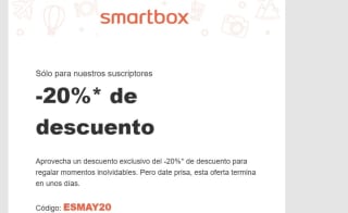20% descuento en seleccionados desde Smatrbox