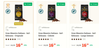 Gran Maestro Italiano koffiebonen 1kg voor €12 dmv code bij Koffievoordeel
