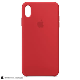 Capa Protetora para iPhone, modelo XS Max em Silicone Vermelha - R$ 19,34
