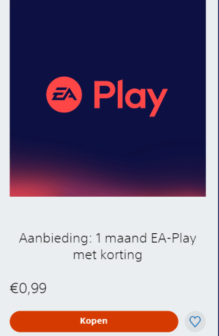 1 maand EA-Play voor €0,99 in de Playstation Store
