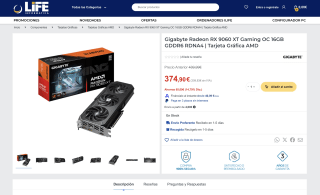 Gigabyte Radeon RX 9060 XT Gaming OC 16GB GDDR6 RDNA4 por solo 374,90€