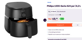 Philips 1000 series NA130/00 Airfryer 1000-serie, 6,2 liter voor €49,99 bij Ibood