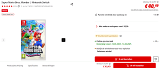 Super Mario Bros. Wonder voor €40,49 bij de Media Markt