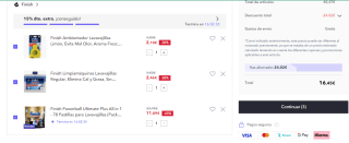 Finish Ultimate Plus 78 pastillas + Ambientador + Limpiamáquinas por 16,45€