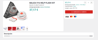 Help Flash IoT Dispositivo de Señalización V16 Homologado DGT 3.0 por 37,17€
