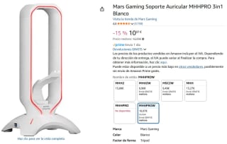Mars Gaming Soporte Auricular MHHPRO 3in1 Blanco por 10,95€