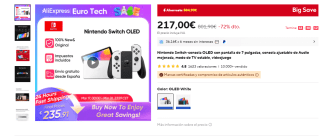 Consola Nintendo Switch OLED por 208,35€ envío desde España