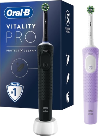 Oral-B Vitality 100 - Duo Zwart en Lila - Gift edition - Elektrische Tandenborstel voor €38,99 bij Amazon