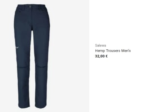 Pantalones de Hombre Salewa Hemp por 32€