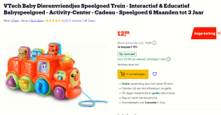 VTech Baby Dierenvriendjes Speelgoed Trein - Interactief & Educatief Babyspeelgoed voor €12,99 bij bol.com