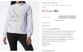 Chaqueta de Mujer New Balance Printed Impact Run Light por 38€