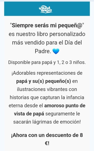 -8€ de Descuento libro personalizado Día del Padre.