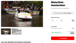 Waterfietstochtje in Amsterdam voor €19,50 via HLN