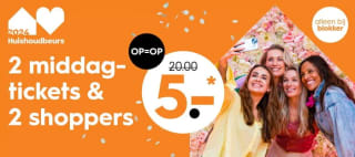 2 middagtickets Huishoudbeurs & 2 shoppers voor €5 bij aankoop vanaf €5 bij Blokker