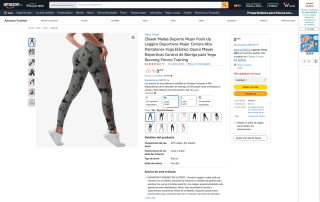 Mallas Deportivas Mujer Push Up Cintura Alta Gris por 8,39€