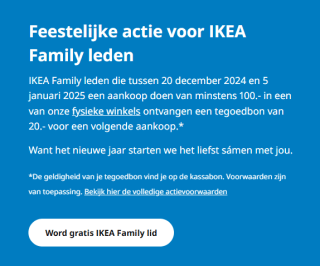 €20 tegoed op je volgende aankoop bij IKEA