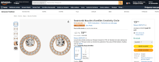Boucles d'oreilles Swarovski Creativity Circle à 19,50€