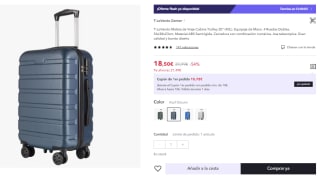 Maleta de Cabina 4 Ruedas de Viaje Semirigida 18.5€ (Cuenta Nueva 11.1€)
