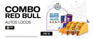 Super combo de Red Bull con llavero de regalo en Taco Bell