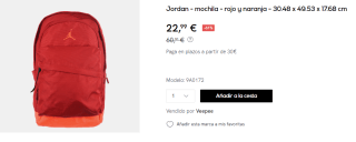 Mochila Nike Air Jordan por 22.99€