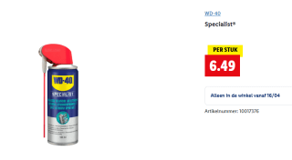 WD-40 Specialist® Siliconenspray - 250ml -voor €6,49 bij de Lidl