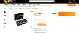 Asus TUF Gaming RTX 4070 Ti OC Edition y Juego Redfall por 948,99€ + Reembolso 70€
