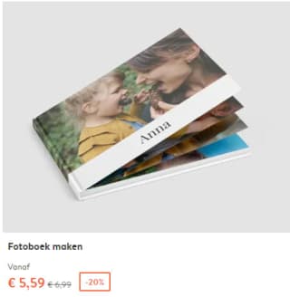 20% korting op veel fotoproducten bij Albelli