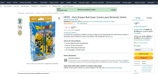 FRTEC Pack Dragon Ball Super Combo para Nintendo Switch por 13,99€