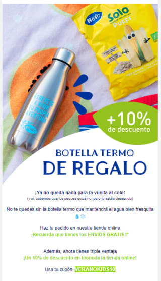 -10% de descuento y regalo de termo botella