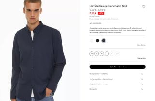 Camisa de manga larga con corte ligeramente ajustado para Hombre por 2.99€