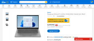Notebook V14 de 14“ i3-1215U/ 8GB DDR4/ 256GB SSD/ Win11 por $299.990