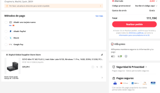 SOYO Mini PC M2 PLUS 2 Intel Alder Lake N100 Windows 11 Pro, 16GB, DDR4, 512GB, PCIe M.2 SSD WiFi 5, BT5.0 ordenador de escritorio por 111,19€