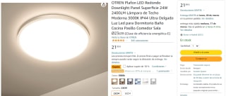 Plafon LED redondo de techo por 13.19€
