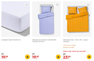 30% op veel beddengoed bij Hema